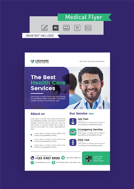 Vector medical flyer design