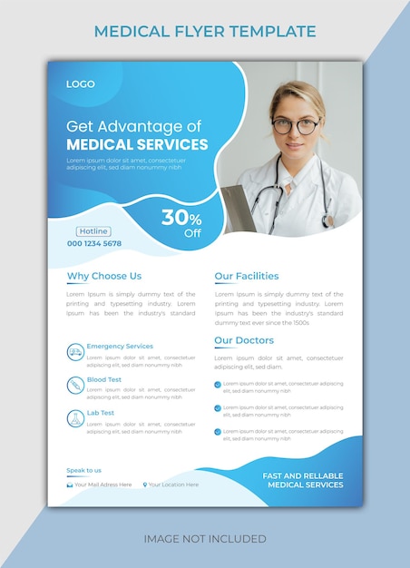 Medical flyer for healthcare services provider and medical services