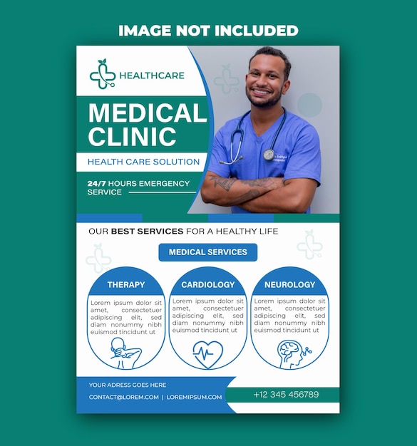 Medical flyer  template design for premium vector