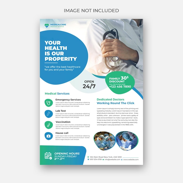 Vector medical flyer template design