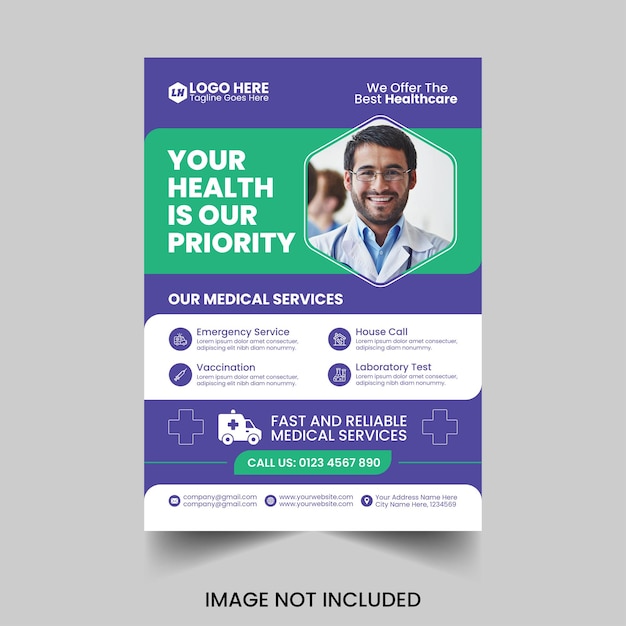 Vector medical flyer template design