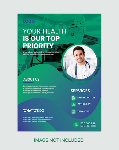 Vector medical flyer template unique poster design