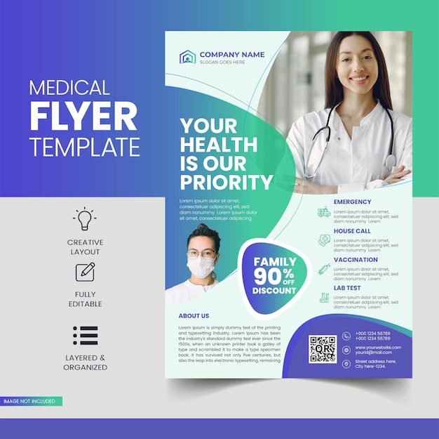 Vector medical flyer template