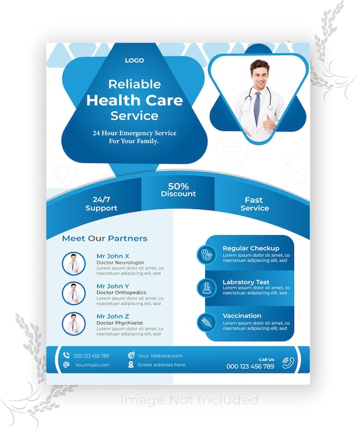 Vector medical flyer template