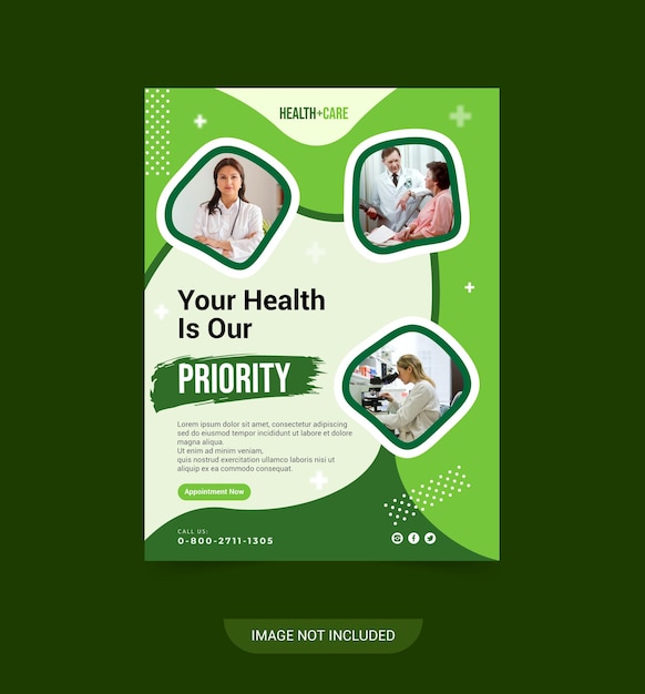 Medical flyer templates vector design