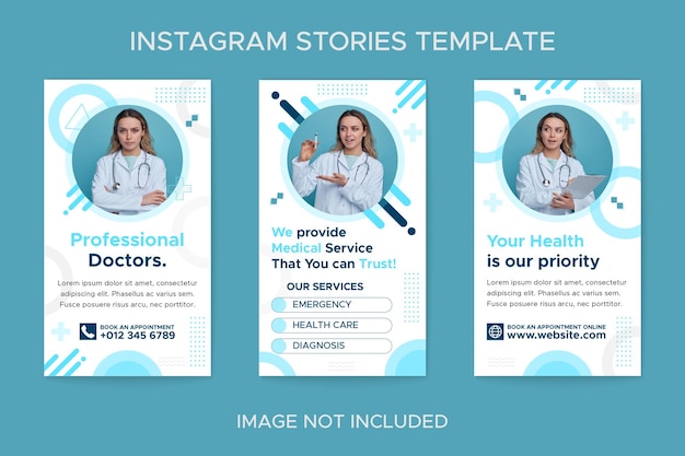 Medical geometric Instagram stories templates