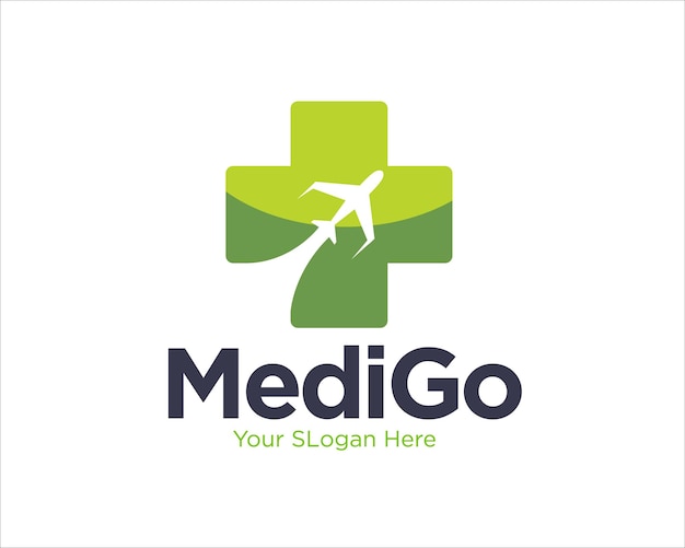 의료 서비스 물류 및 의료 운송을 위한 의료 로고 디자인