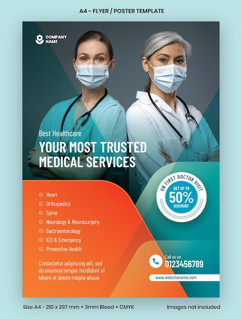 Medical Health Care A4 Flyer or Poster Template