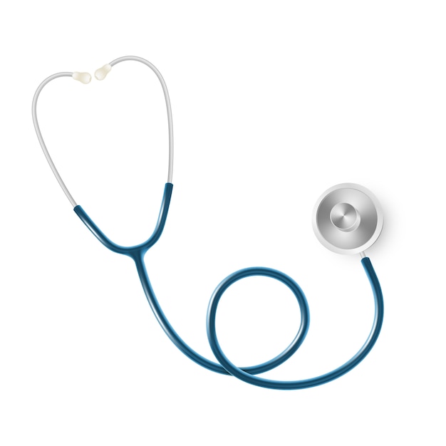 Vector medical and health care concept, doctor's stethoscope isolated on white background.