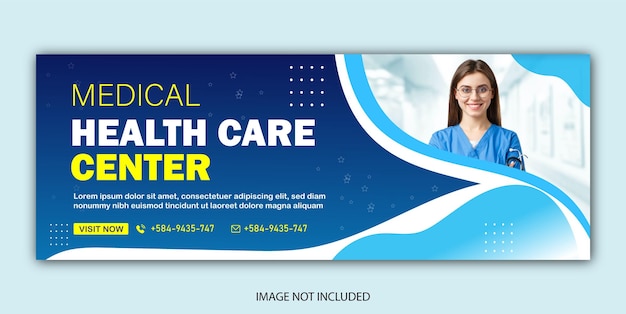 medical health care facebook cover banner template promotion set of editable flat banner clinic
