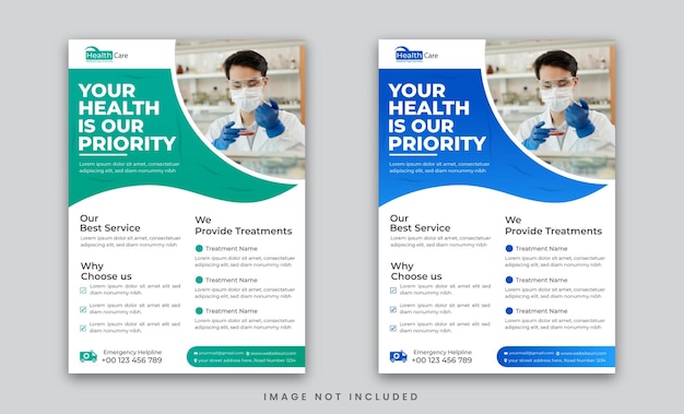 Medical health care flyer template