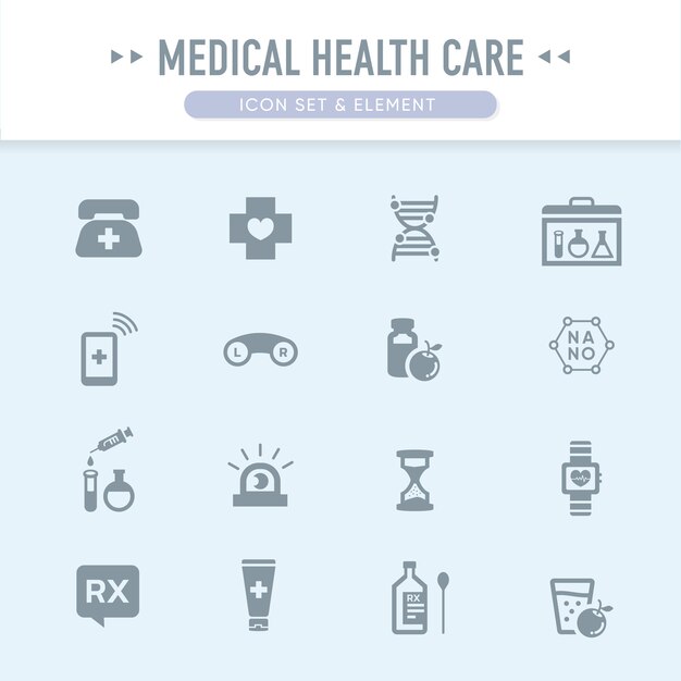 Vector the medical health care icon set