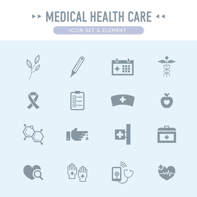 The medical health care icon set