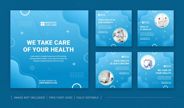 Medical health care Instagram post templates