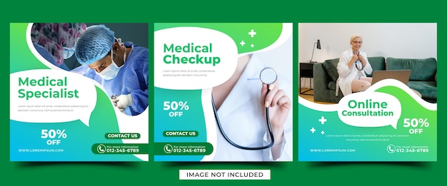 Medical and health care promotion social media post template