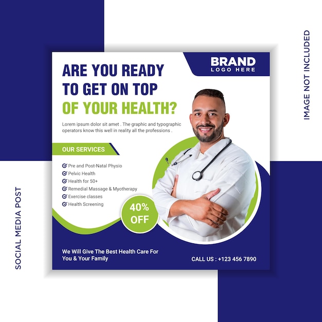 Vector medical health care social media post banner