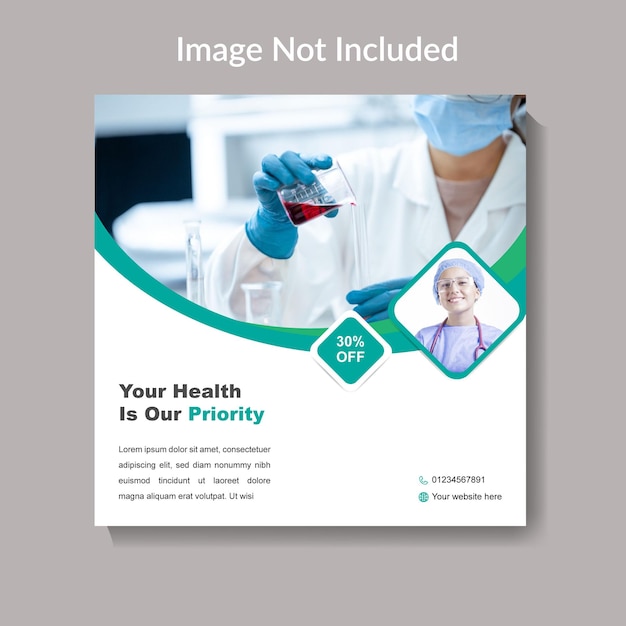 Vector medical health care social media post design template