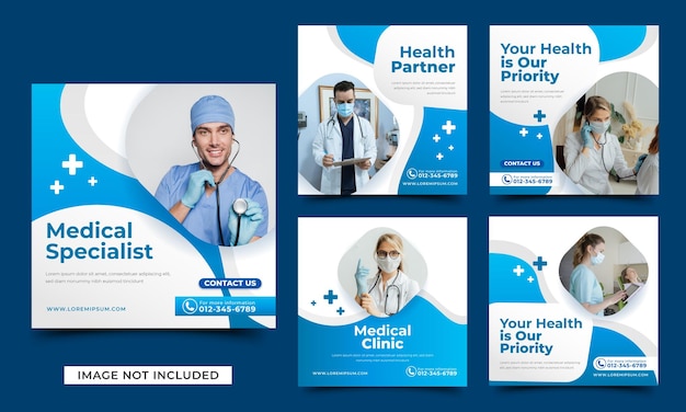 Medical and health care social media post template