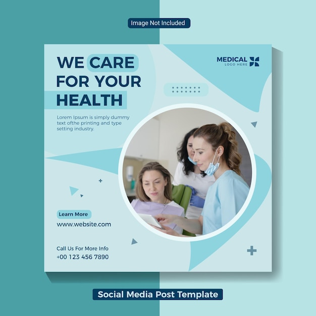 Vector medical health care social media post template