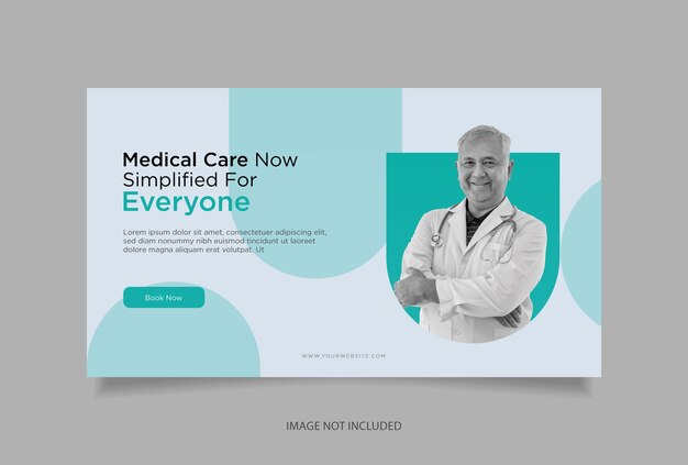 Vettore banner web di assistenza sanitaria medica