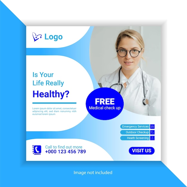 Medical health clinic social media post template