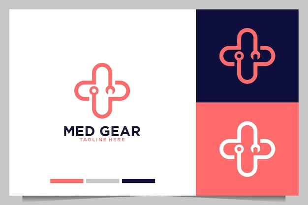 Medical health gear logo design