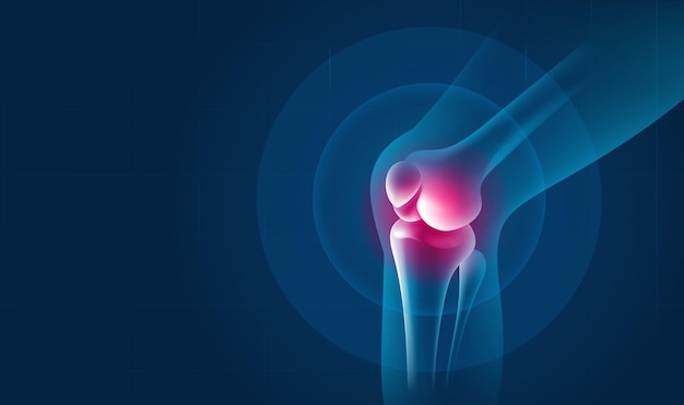 Medical health horizontal illustration human knee highlight reminder
