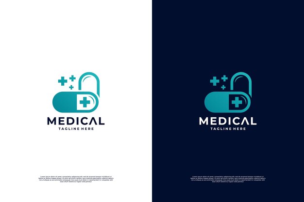 Vettore design del logo medico e sanitario logotipo di farmacia medica