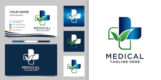 Medical health logo design templates unique concept with creative Premium Vector