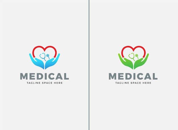 Medical health service logos vector