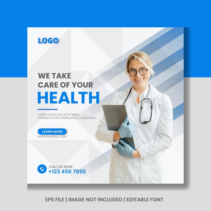 Vector medical health social media and instagram post banner template
