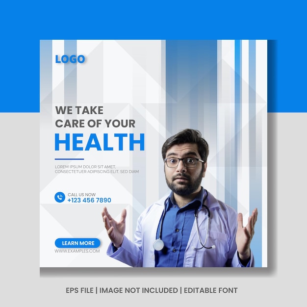 Vector medical health social media and instagram post banner template