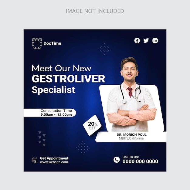 Vector medical health social media and instagram post banner template