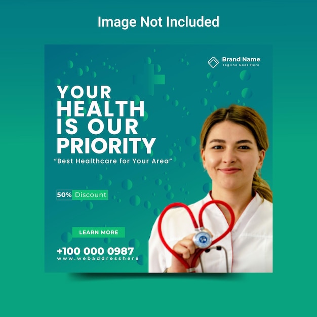 Medical health social media, Instagram post banner, and web banner