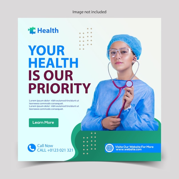 medical health social media and instagram post banner