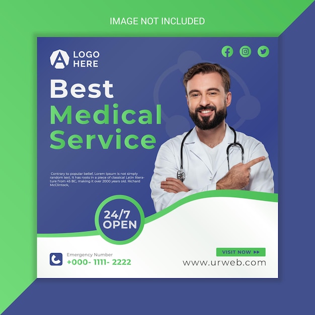 Medical health social media and instagram post banner