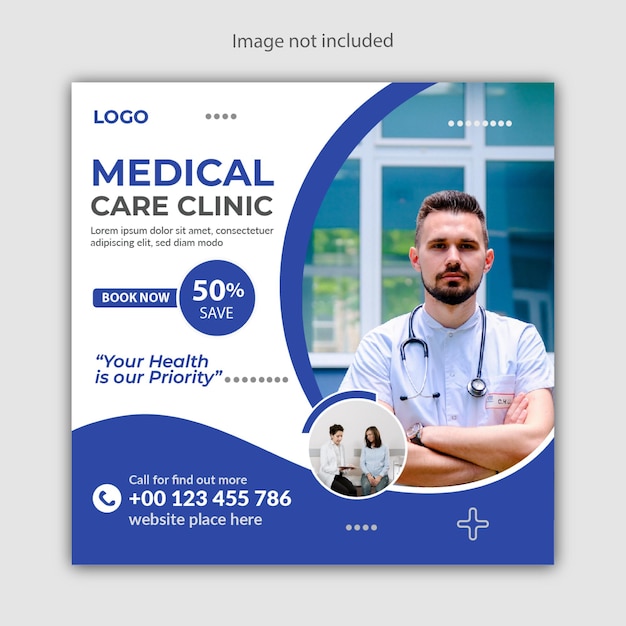 Medical health social media post banner