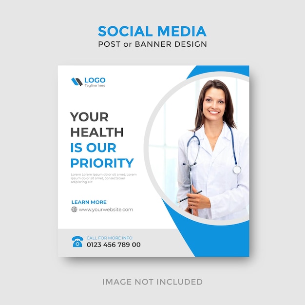 Medical health social media post template