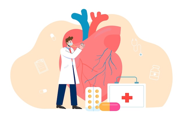 Medical health theme heart illustration design