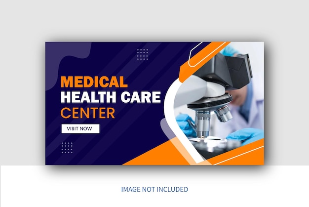 Medical healthcare banner youtube cover video thumbnail and web banner for hospital clinic business