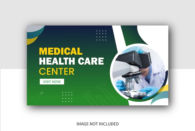 Medical healthcare banner youtube cover video thumbnail and web banner for hospital clinic business