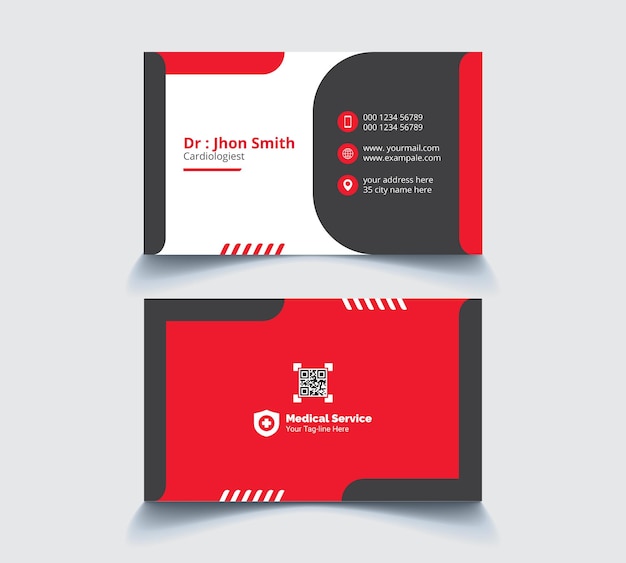 Vector medical and healthcare business card design