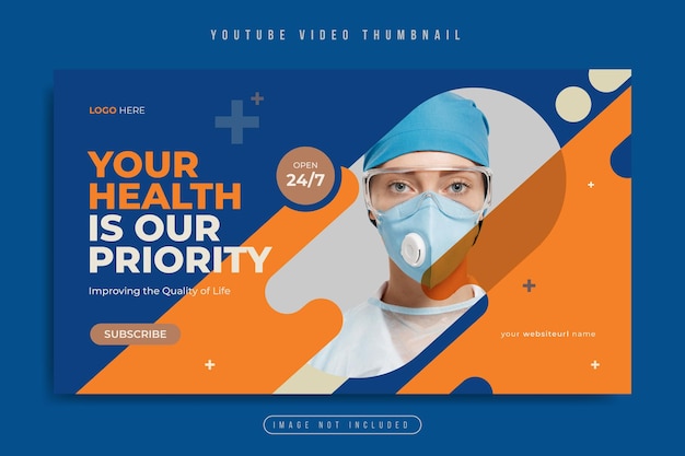 Medical healthcare business marketing web banner and youtube video thumbnail