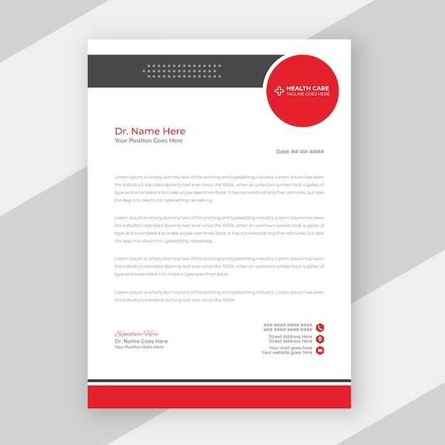 Medical Healthcare Business and Office Letterhead Template Design