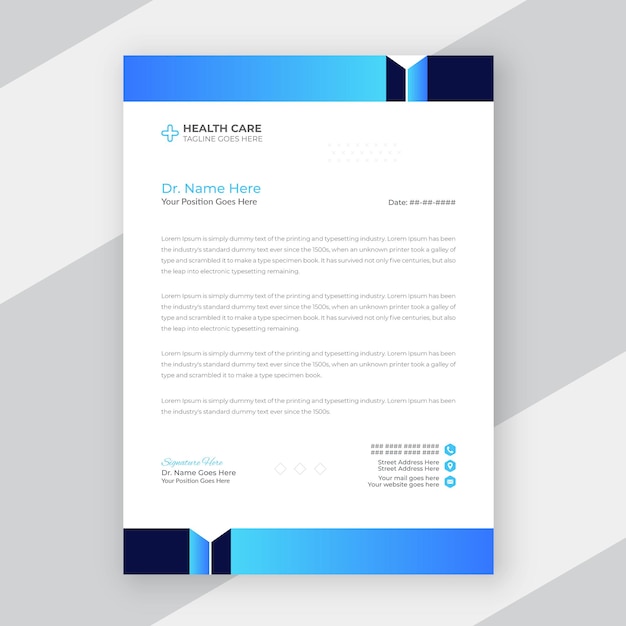 medical healthcare business and office letterhead template design