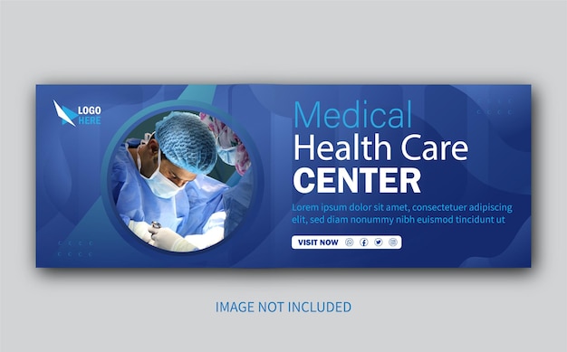 Centro medico-sanitario doctor facebook cover template design banner post design