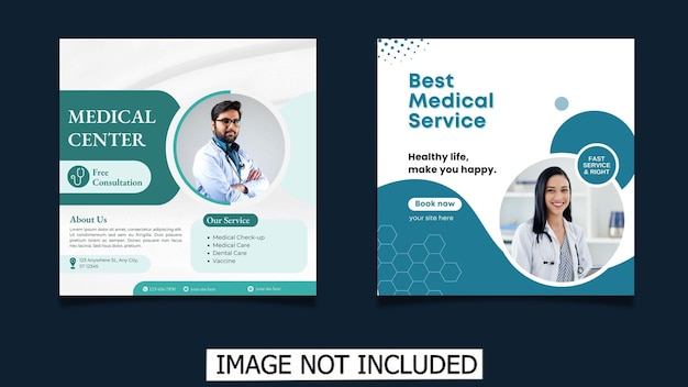 Medical healthcare center social media post template