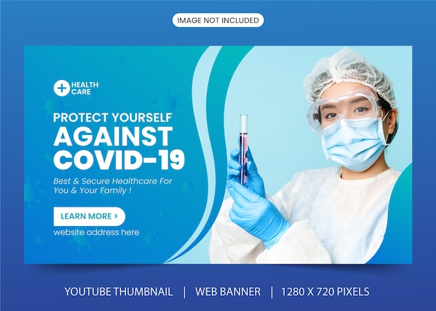 Medical Healthcare Clinic Youtube Thumbnail and Web Banner Design vector Premium Template	