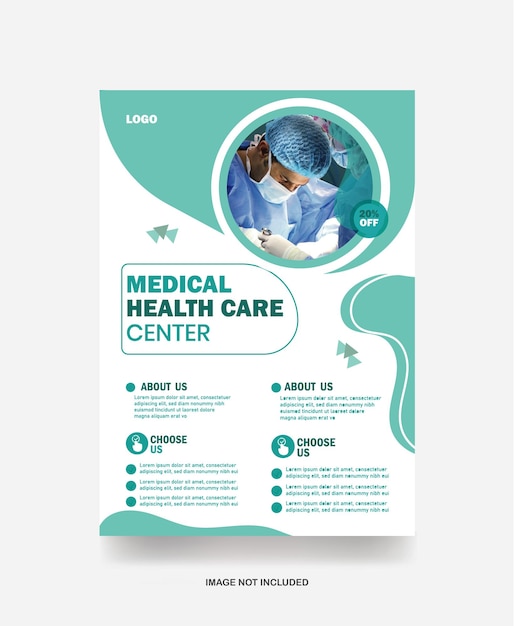 Vector medical healthcare corporate flyer banner cover poster social media post design template