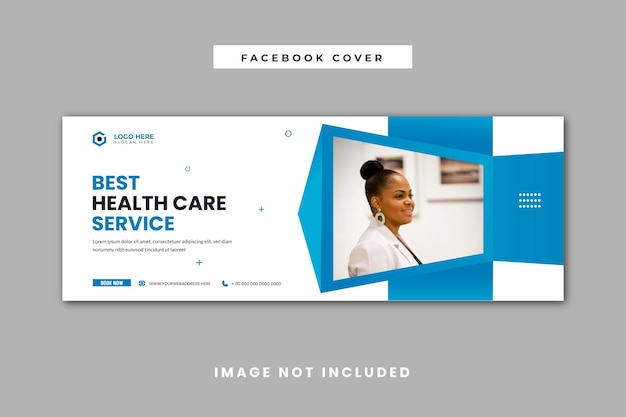 医療ヘルスケア クリエイティブ Facebook またはソーシャル メディア カバー デザイン テンプレート